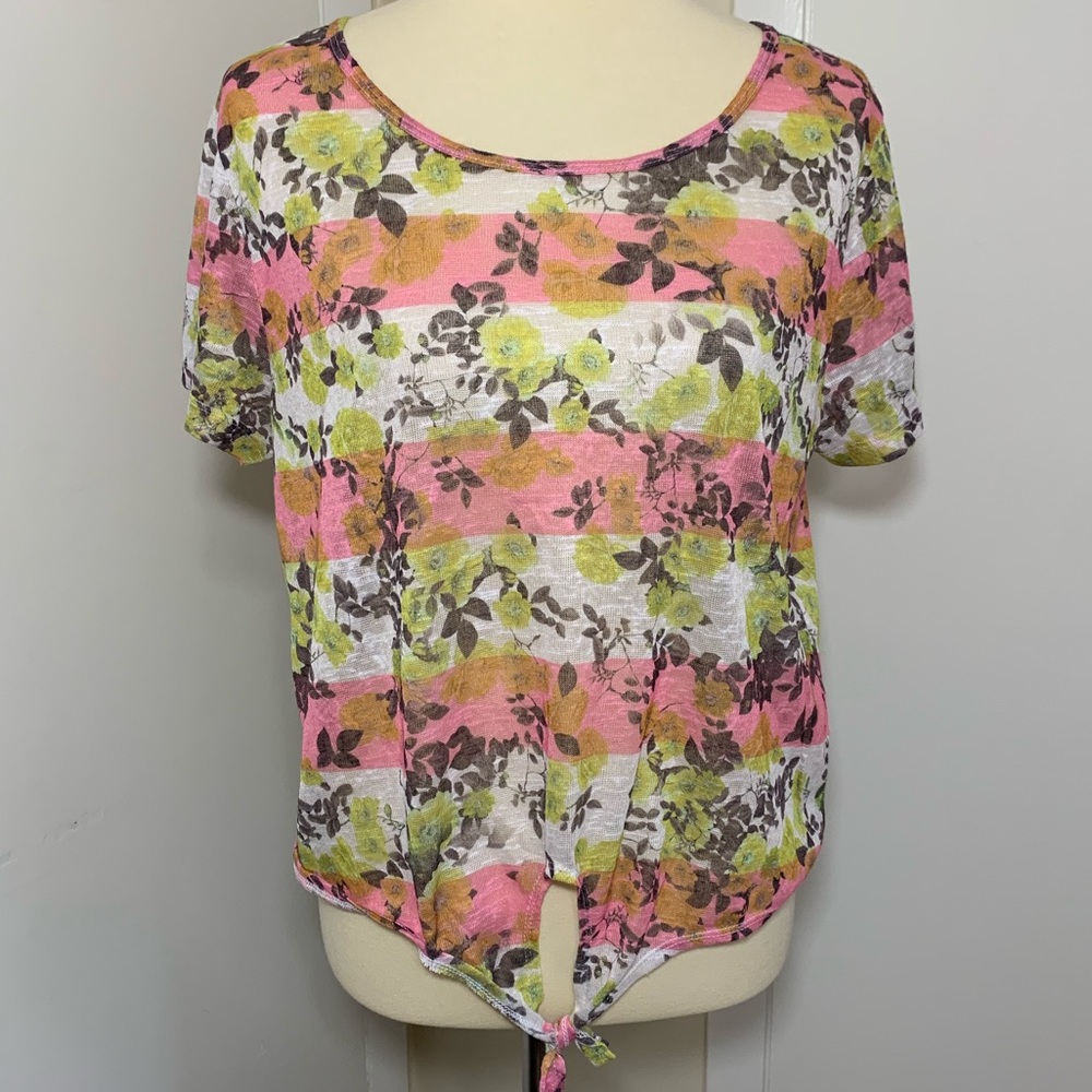 Aeropostale Semi Sheer Front Knot Top
